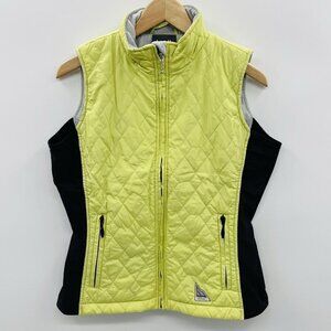 Serac Activewear Womens Size Medium Quilted Front Zipper Fleece Lined Vest Green